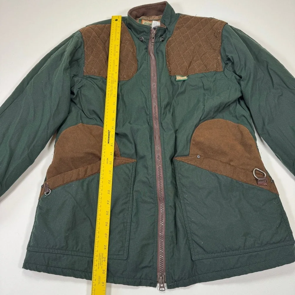 Vintage Remington Hunting Jacket Mens L Green Brown Quilted Shooting Field Coat